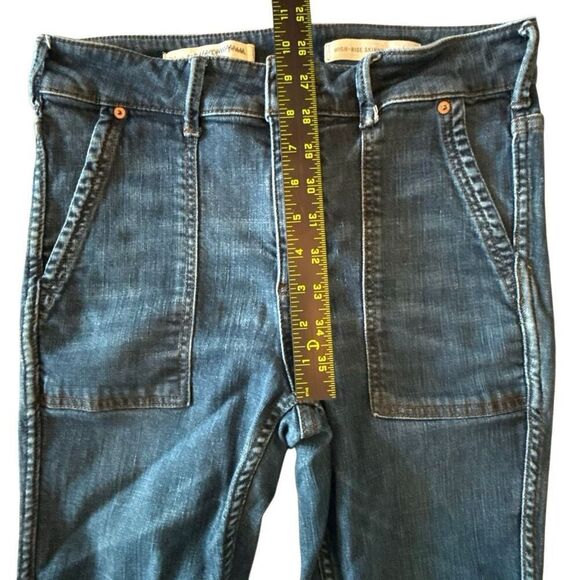 Pilcro And The Letterpress By Anthropologie Zip Fly Skinny Jeans Blue Size 29 - Picture 6 of 7